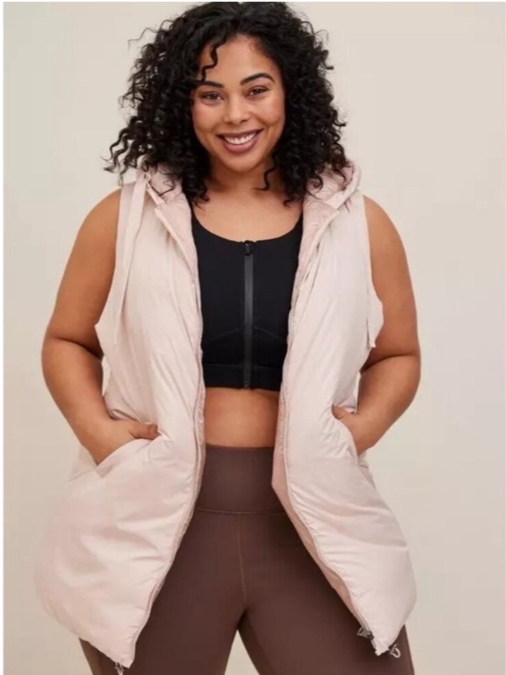 torrid Puffer Jacket in Light Beige